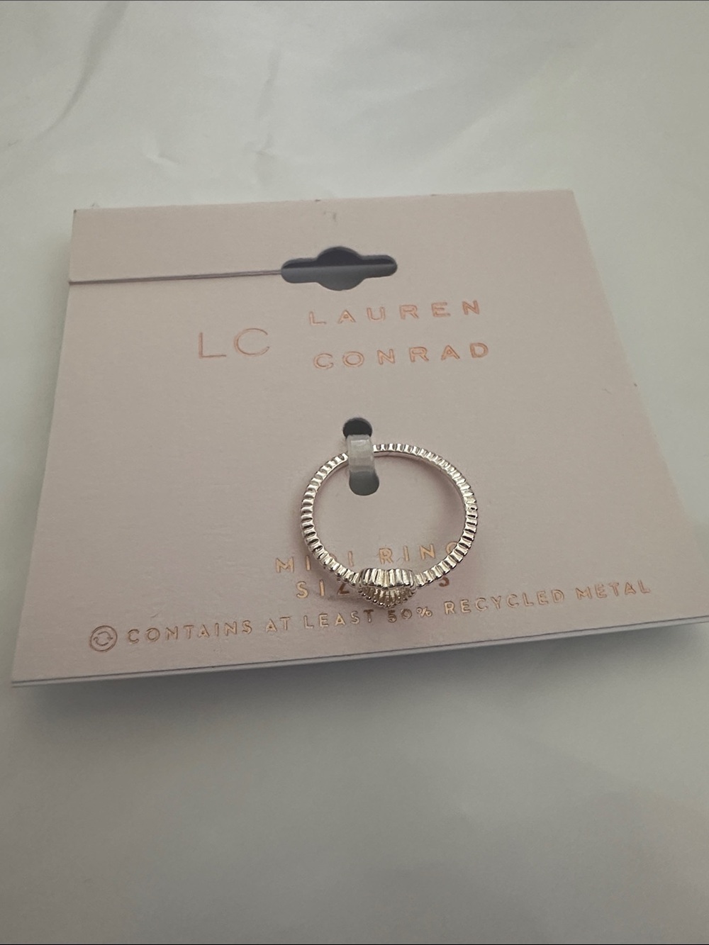 NWT Size 3.5 LC Lauren Conrad Silver Heart Mini Ring